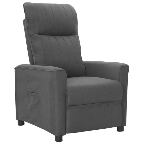 vidaXL Fauteuil inclinable Gris fonc&eacute; Tissu