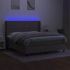 vidaXL Sommier &agrave; lattes de lit matelas LED Taupe 180x200 cm Tissu