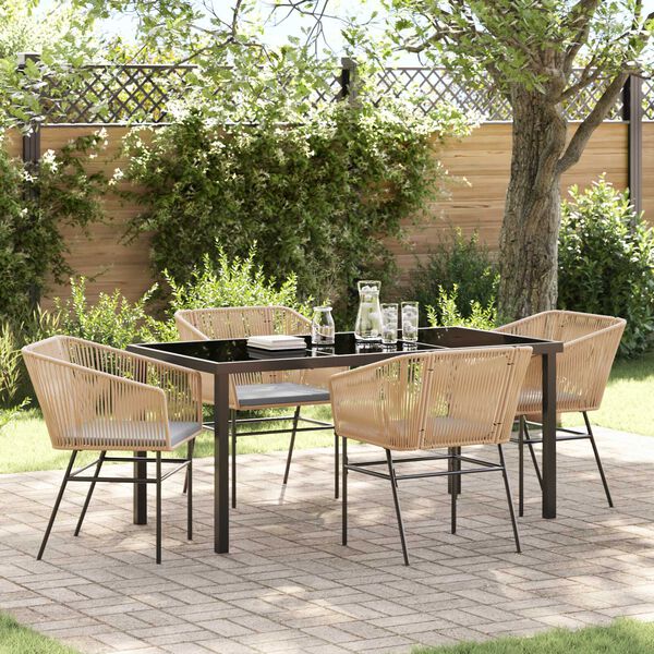 vidaXL Ensemble de salle &agrave; manger pour jardin 5 pcs Marron