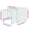 vidaXL Ensemble de tables gigognes 2 Pièces Verre trempé Transparent