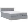 vidaXL Lit ottoman avec matelas et LED gris clair 140x190 cm tissu