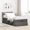 vidaXL Cadre de lit ottoman avec matelas gris foncé 90x190 cm tissu