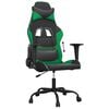 vidaXL Chaise de jeu Noir et vert Similicuir