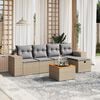 vidaXL Salon de jardin avec coussins 6pcs m&eacute;lange beige r&eacute;sine tress&eacute;e
