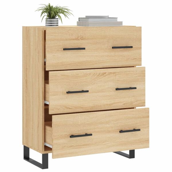 vidaXL Buffet ch&ecirc;ne sonoma 69,5x34x90 cm bois d'ing&eacute;nierie