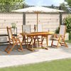 vidaXL Ensemble &agrave; manger de jardin 5pcs bois d'acacia solide textil&egrave;ne