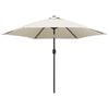 vidaXL Parasol sable blanc avec Poteau en Acier 3 m