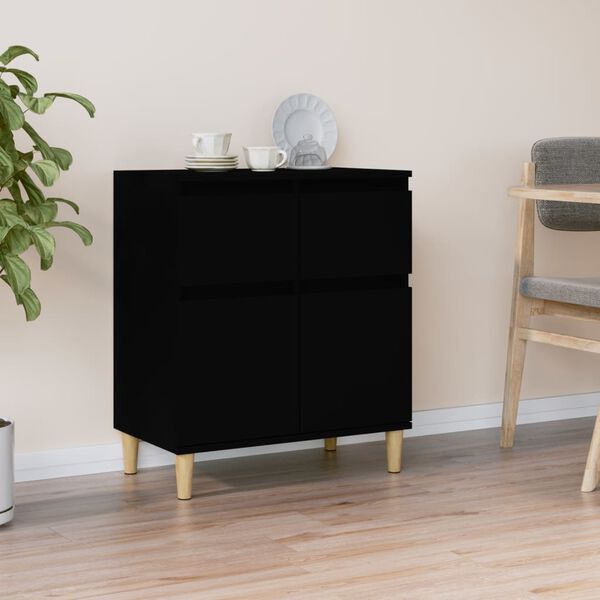 vidaXL Buffet Noir 60x35x70 cm Bois d'ing&eacute;nierie