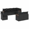 vidaXL Salon de jardin 8 pcs avec coussins noir r&eacute;sine tress&eacute;e