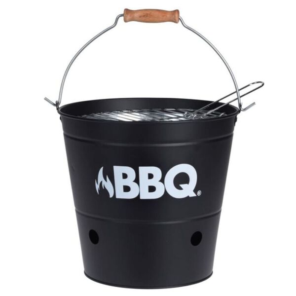 ProGarden Seau &agrave; barbecue BBQ 26 cm noir mat