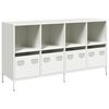 vidaXL Buffet blanc 135x39x73,5 cm acier lamin&eacute; &agrave; froid
