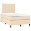 vidaXL Sommier &agrave; lattes de lit avec matelas cr&egrave;me 120x190 cm tissu