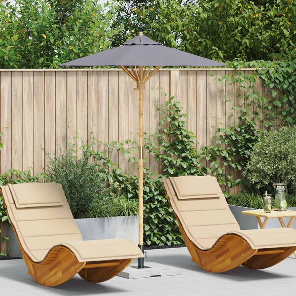 vidaXL Parasol de jardin Gris fonc&eacute; &Oslash; 270 x 260 cm Bambou