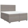 vidaXL Sommier &agrave; lattes de lit avec matelas Taupe 200x200 cm Tissu