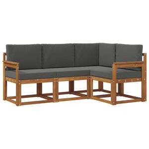 vidaXL Ensemble de canap&eacute;s d'ext&eacute;rieur 4 pcs Naturel et Anthracite