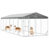 vidaXL Chenil d'ext&eacute;rieur pour chiens avec toit argent&eacute; 3x9x2,5 m