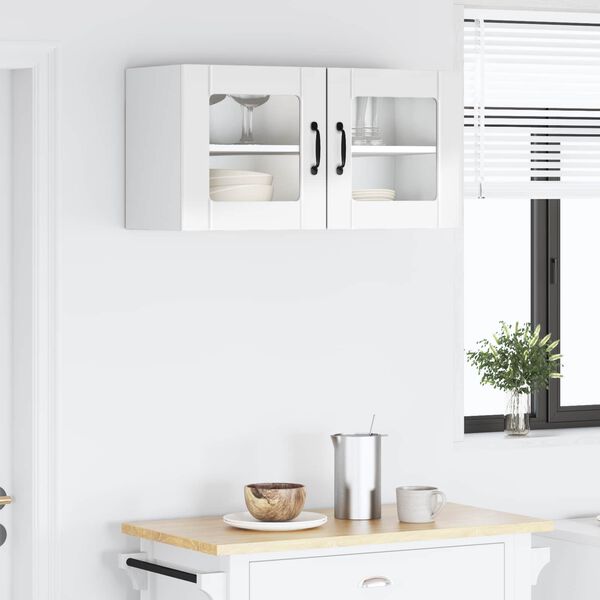vidaXL Armoire de cuisine avec &eacute;tag&egrave;re Blanc brillant 80 x 31 x 40 cm