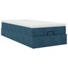 vidaXL Cadre de lit ottoman avec matelas bleu fonc&eacute; 80x200 cm velours
