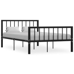 vidaXL Cadre de lit sans matelas noir m&eacute;tal 120x200 cm