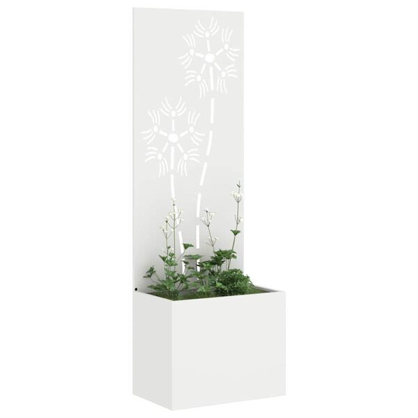 vidaXL &Eacute;cran de confidentialit&eacute; de jardin Floral Blanc 50 x 140 cm