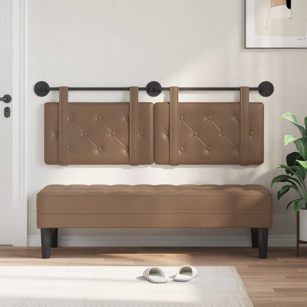 vidaXL T&ecirc;te de lit suspendue Cappuccino 150 x 55 x 5 cm Simili cuir