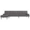 vidaXL Canap&eacute;-lit en forme de L gris 255x140x70 cm similicuir