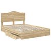 vidaXL Lit de Rangement Ch&ecirc;ne Sonoma 150 x 200 cm Bois d'ing&eacute;nierie