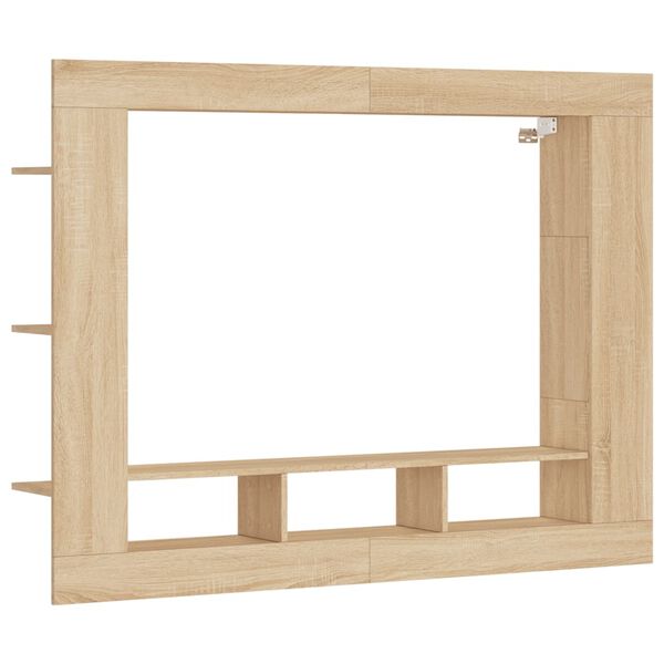 vidaXL Meuble TV ch&ecirc;ne sonoma 152x22x113 cm bois d'ing&eacute;nierie