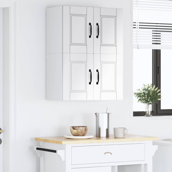 vidaXL Armoire de cuisine 2 pcs Blanc brillant 60 x 31 x 40 cm