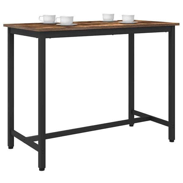 vidaXL table Ch&ecirc;ne fum&eacute; 100 x 50 x 76,5 cm Bois d'ing&eacute;nierie et acier
