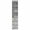 vidaXL Buffet haut gris béton 37,5x35x180 cm bois d'ingénierie