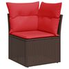 vidaXL Salon de jardin avec coussins 9 pcs marron r&eacute;sine tress&eacute;e