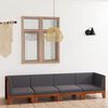 vidaXL Salon de jardin 4 pcs avec coussins Bois d'acacia solide
