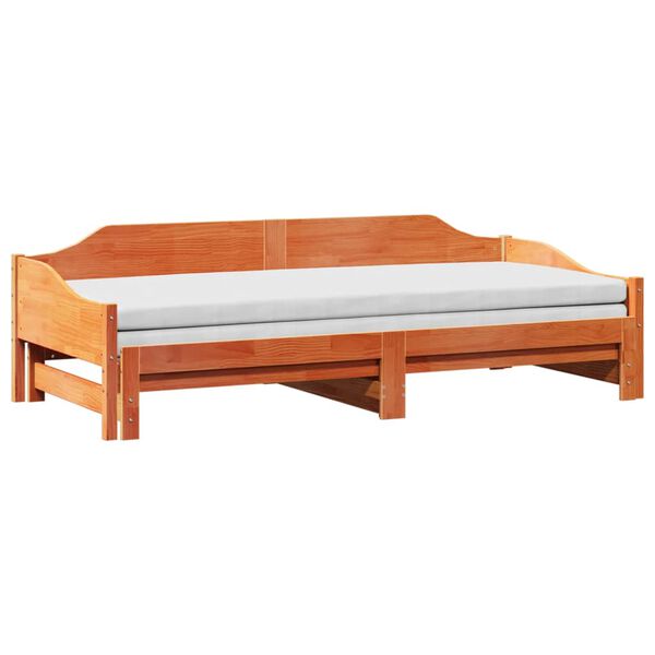 vidaXL Lit de jour et lit gigogne sans matelas 80x200 cm bois massif