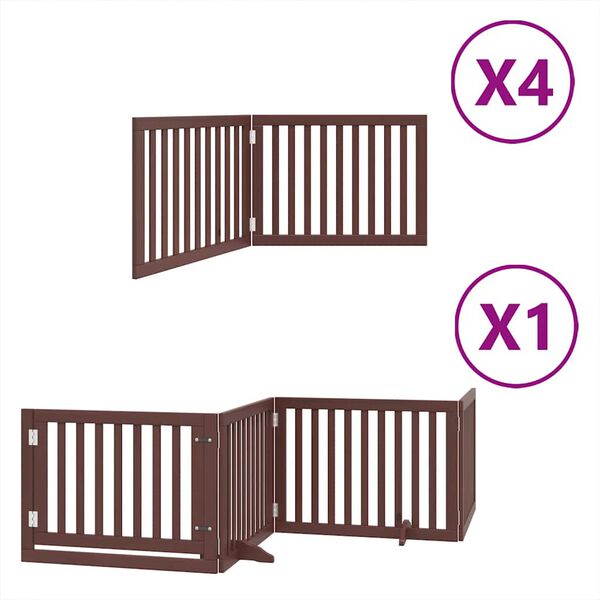 vidaXL Barri&egrave;re pour chien porte pliable 12 panneaux bois de peuplier