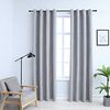 vidaXL Rideaux occultants avec anneaux en m&eacute;tal 2 pcs Gris 140x175 cm