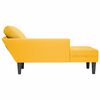 vidaXL Chaise longue avec coussin jaune clair tissu en velours c&ocirc;tel&eacute;