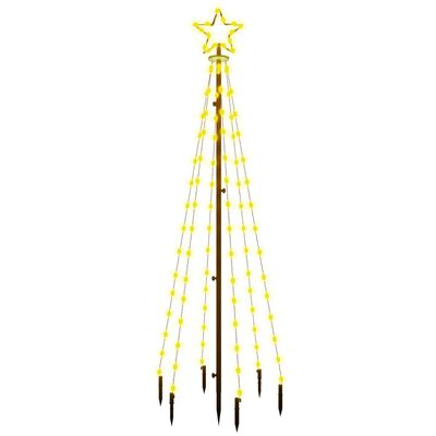 vidaXL Sapin de Noël avec piquet Blanc chaud 108 LED 180 cm