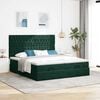 VidaXL Cadre de lit ottoman avec matelas vert fonc&eacute; 180x200cm velours