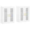 vidaXL Armoires murales 2 pcs blanc bois d'ing&eacute;nierie