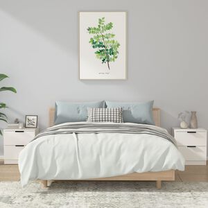 vidaXL Tables de chevet 2 pcs Blanc Bois d'ing&eacute;nierie