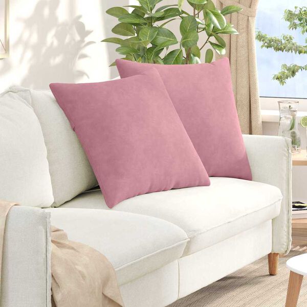 vidaXL Coussins de canapé 2 pcs Rose 60 x 60 cm