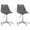 vidaXL Chaises &agrave; manger pivotantes lot de 2 gris similicuir