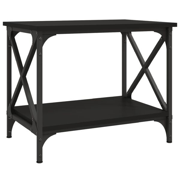 vidaXL Table d'appoint Noir 55x38x45 cm Bois d'ingénierie
