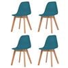 vidaXL Chaises &agrave; manger lot de 4 Turquoise Plastique
