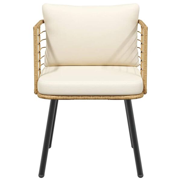 vidaXL Chaise de jardin avec coussins naturel résine tressée