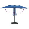 vidaXL Parasol de jardin Azur 385 x 209 x 244 cm Polyester