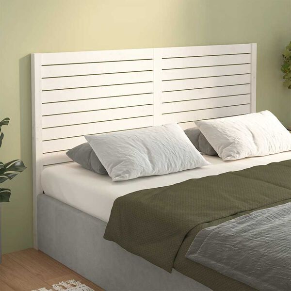 vidaXL T&ecirc;te de lit Blanc 166x4x100 cm Bois massif de pin