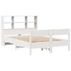 vidaXL Lit biblioth&egrave;que sans matelas blanc 120x190 cm bois pin massif