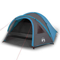 vidaXL Tente de camping 4 personnes bleu 300x250x132 cm taffetas 185T